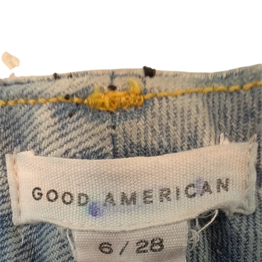 Good‎ American High Rise Straight Leg Jeans Light Wash Blue Size 6/28 GNIL999T